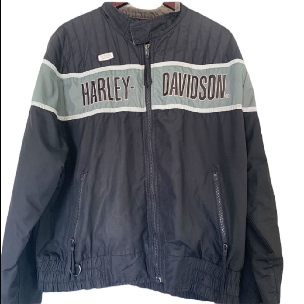 Harley Davidson Racing Bomber Jacket Large Motorcycle Riding Gear